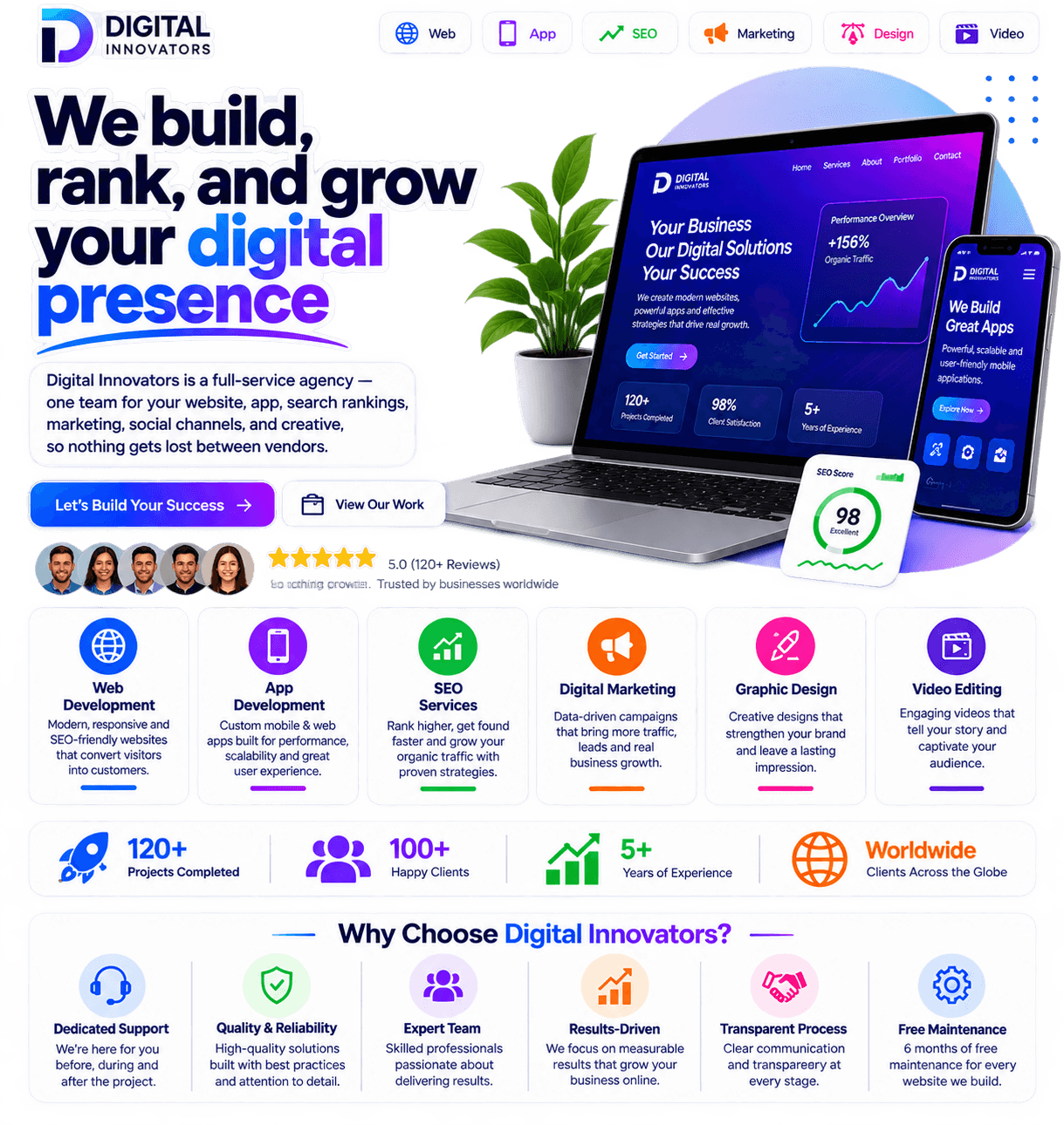 Digital Innovators team building websites, apps, and digital campaigns